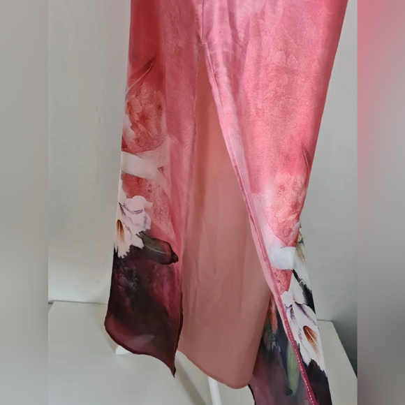 Butler & Wilson floral dress size medium short sleeve kimono kaftan satin look - Picture 5 of 10